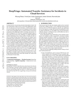 DeepTriage: Automated Transfer Assistance for Incidents in Cloud
  Services