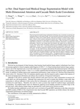 w-Net: Dual Supervised Medical Image Segmentation Model with
  Multi-Dimensional Attention and Cascade Multi-Scale Convolution
