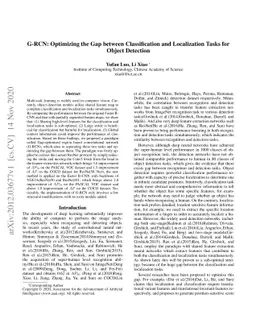 G-RCN: Optimizing the Gap between Classification and Localization Tasks
  for Object Detection