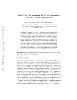 Multi-Decoder Networks with Multi-Denoising Inputs for Tumor
  Segmentation