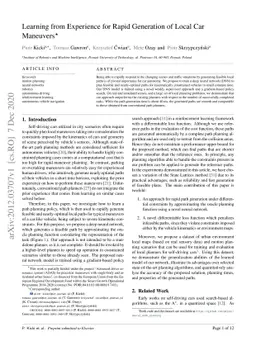 Learning from Experience for Rapid Generation of Local Car Maneuvers