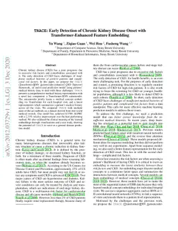 TRACE: Early Detection of Chronic Kidney Disease Onset with
  Transformer-Enhanced Feature Embedding