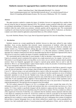 Similarity measure for aggregated fuzzy numbers from interval-valued
  data