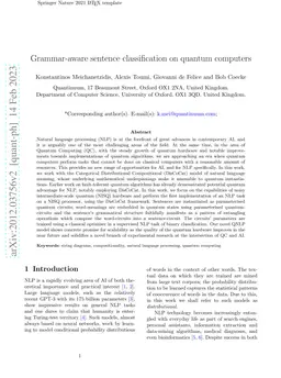 Grammar-aware sentence classification on quantum computers