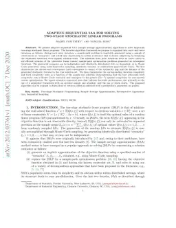 Adaptive Sequential SAA for Solving Two-stage Stochastic Linear Programs