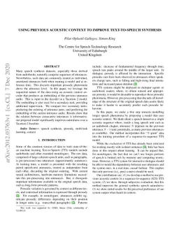 Using previous acoustic context to improve Text-to-Speech synthesis