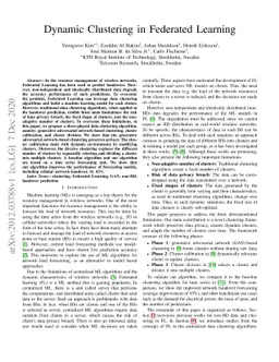 Dynamic Clustering in Federated Learning