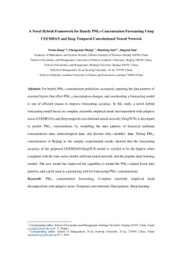A Novel Hybrid Framework for Hourly PM2.5 Concentration Forecasting
  Using CEEMDAN and Deep Temporal Convolutional Neural Network