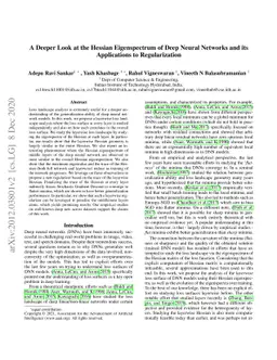 A Deeper Look at the Hessian Eigenspectrum of Deep Neural Networks and
  its Applications to Regularization