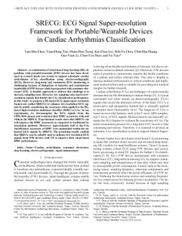 SRECG: ECG Signal Super-resolution Framework for Portable/Wearable
  Devices in Cardiac Arrhythmias Classification