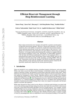 Efficient Reservoir Management through Deep Reinforcement Learning
