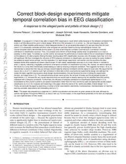 Correct block-design experiments mitigate temporal correlation bias in
  EEG classification