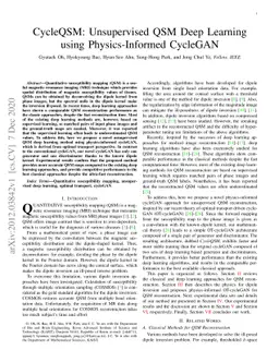 CycleQSM: Unsupervised QSM Deep Learning using Physics-Informed CycleGAN