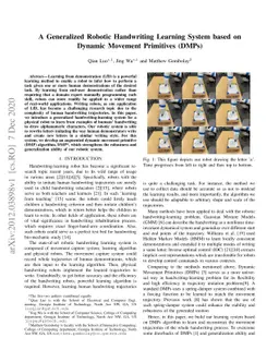 A Generalized Robotic Handwriting Learning System based on Dynamic
  Movement Primitives (DMPs)