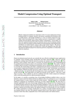 Model Compression Using Optimal Transport