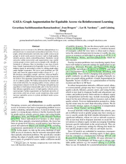 GAEA: Graph Augmentation for Equitable Access via Reinforcement Learning