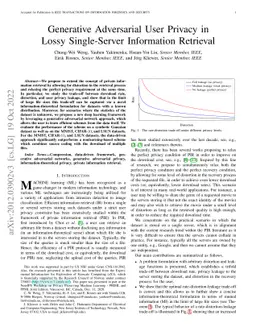 Generative Adversarial User Privacy in Lossy Single-Server Information
  Retrieval
