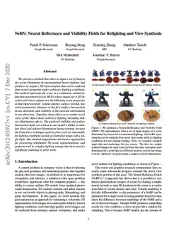 NeRV: Neural Reflectance and Visibility Fields for Relighting and View
  Synthesis