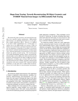 Shape From Tracing: Towards Reconstructing 3D Object Geometry and SVBRDF
  Material from Images via Differentiable Path Tracing