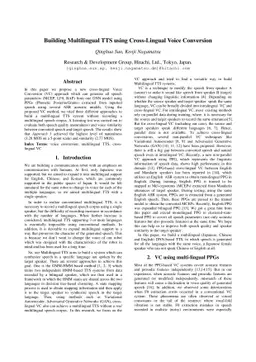 Building Multi lingual TTS using Cross Lingual Voice Conversion