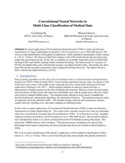 Convolutional Neural Networks in Multi-Class Classification of Medical
  Data