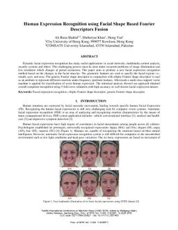 Human Expression Recognition using Facial Shape Based Fourier
  Descriptors Fusion
