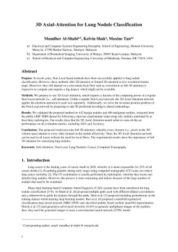 3D Axial-Attention for Lung Nodule Classification