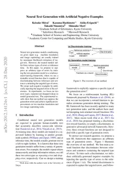 Neural Text Generation with Artificial Negative Examples