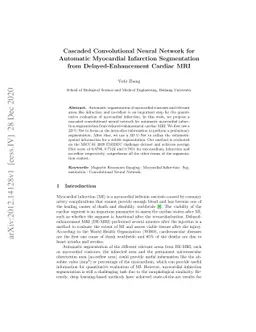 Cascaded Convolutional Neural Network for Automatic Myocardial
  Infarction Segmentation from Delayed-Enhancement Cardiac MRI