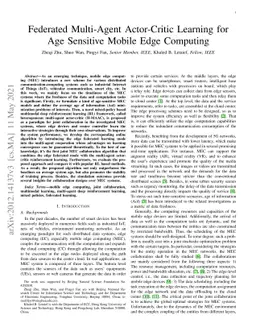 Federated Multi-Agent Actor-Critic Learning for Age Sensitive Mobile
  Edge Computing