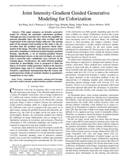 Joint Intensity-Gradient Guided Generative Modeling for Colorization