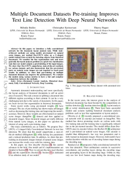 Multiple Document Datasets Pre-training Improves Text Line Detection
  With Deep Neural Networks