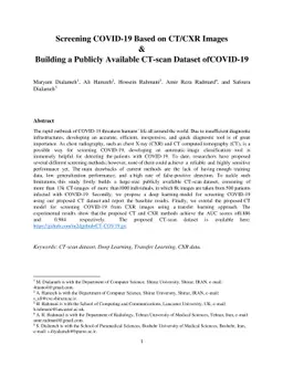 Screening COVID-19 Based on CT/CXR Images & Building a Publicly
  Available CT-scan Dataset of COVID-19