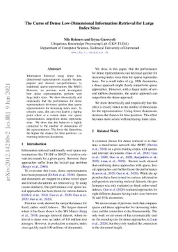 The Curse of Dense Low-Dimensional Information Retrieval for Large Index
  Sizes