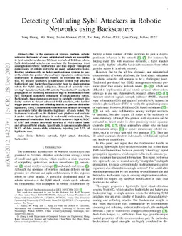Detecting Colluding Sybil Attackers in Robotic Networks using
  Backscatters