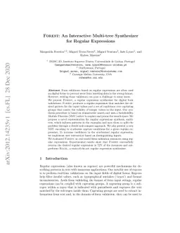 FOREST: An Interactive Multi-tree Synthesizer for Regular Expressions
