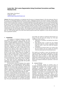 Lesion Net -- Skin Lesion Segmentation Using Coordinate Convolution and
  Deep Residual Units