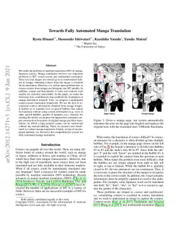 Towards Fully Automated Manga Translation