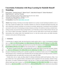 Uncertainty Estimation with Deep Learning for Rainfall-Runoff Modelling