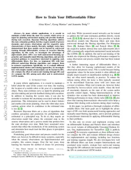 How to Train Your Differentiable Filter