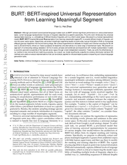BURT: BERT-inspired Universal Representation from Learning Meaningful
  Segment