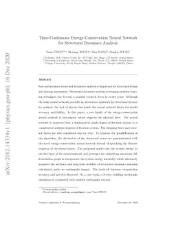 Time-Continuous Energy-Conservation Neural Network for Structural
  Dynamics Analysis