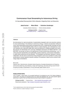 Commonsense Visual Sensemaking for Autonomous Driving: On Generalised
  Neurosymbolic Online Abduction Integrating Vision and Semantics