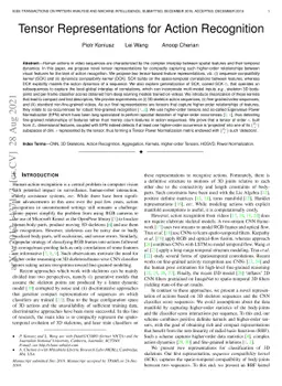 Tensor Representations for Action Recognition