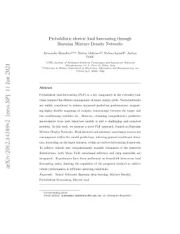 Probabilistic electric load forecasting through Bayesian Mixture Density
  Networks