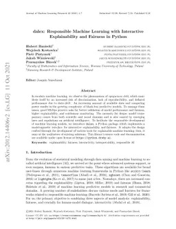 dalex: Responsible Machine Learning with Interactive Explainability and
  Fairness in Python