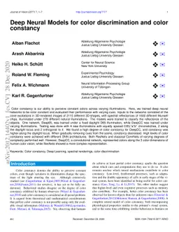 Deep Neural Models for color discrimination and color constancy