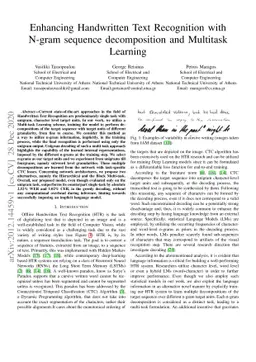 Enhancing Handwritten Text Recognition with N-gram sequence
  decomposition and Multitask Learning