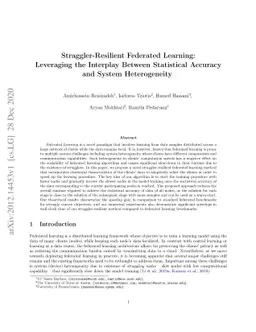 Straggler-Resilient Federated Learning: Leveraging the Interplay Between
  Statistical Accuracy and System Heterogeneity