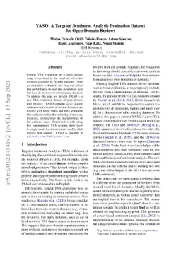 YASO: A Targeted Sentiment Analysis Evaluation Dataset for Open-Domain
  Reviews